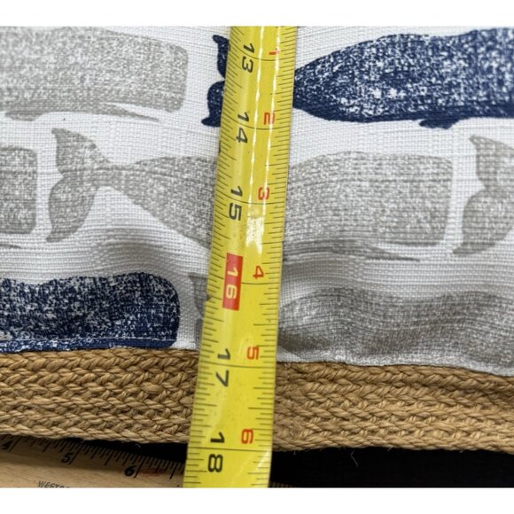 Tommy Hilfiger Blue Whale Throw Pillow Textured Border Nautical Ocean Decor - Picture 6 of 6